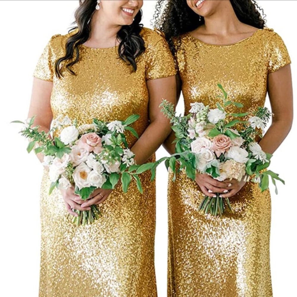 Gold sequin dress